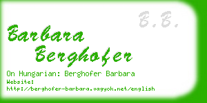 barbara berghofer business card